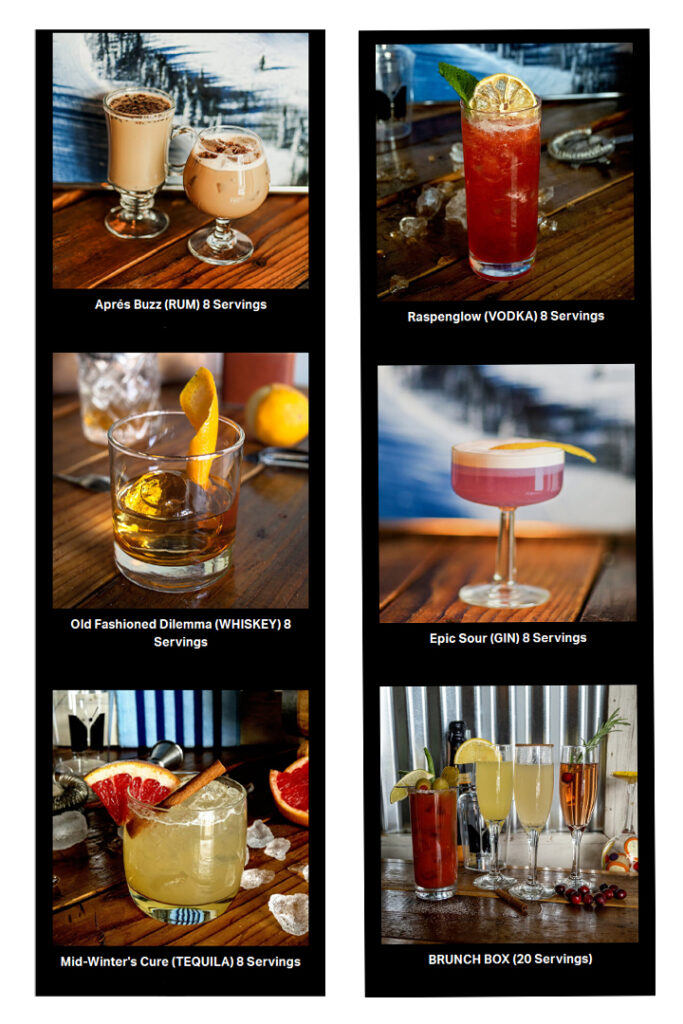 images of 6 cocktails stacked in 2 columns