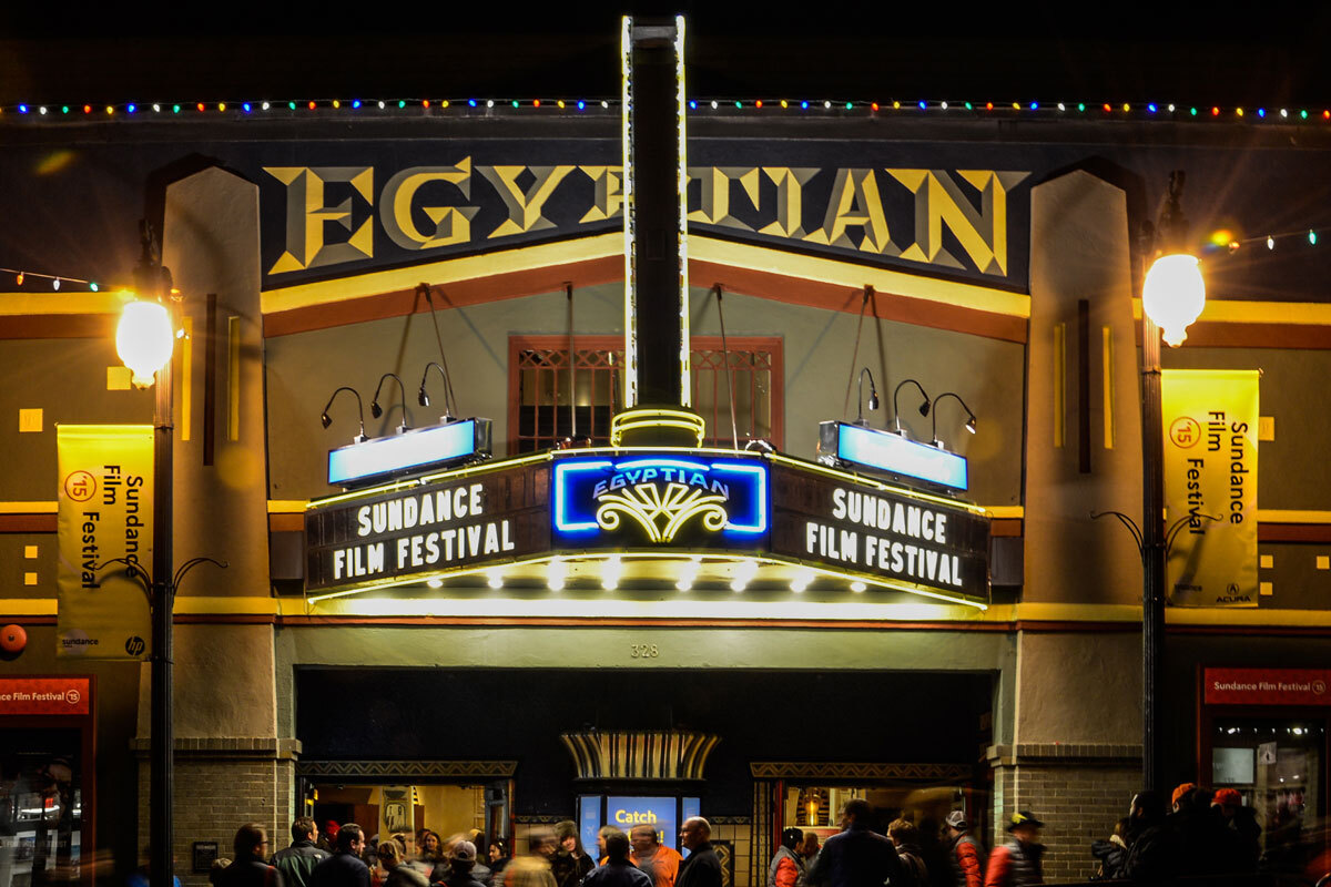 Egyptian Theatre - Sundance Marquee with people